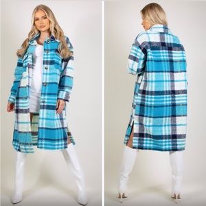 CHECK WOOL LONGLINE SHACKET